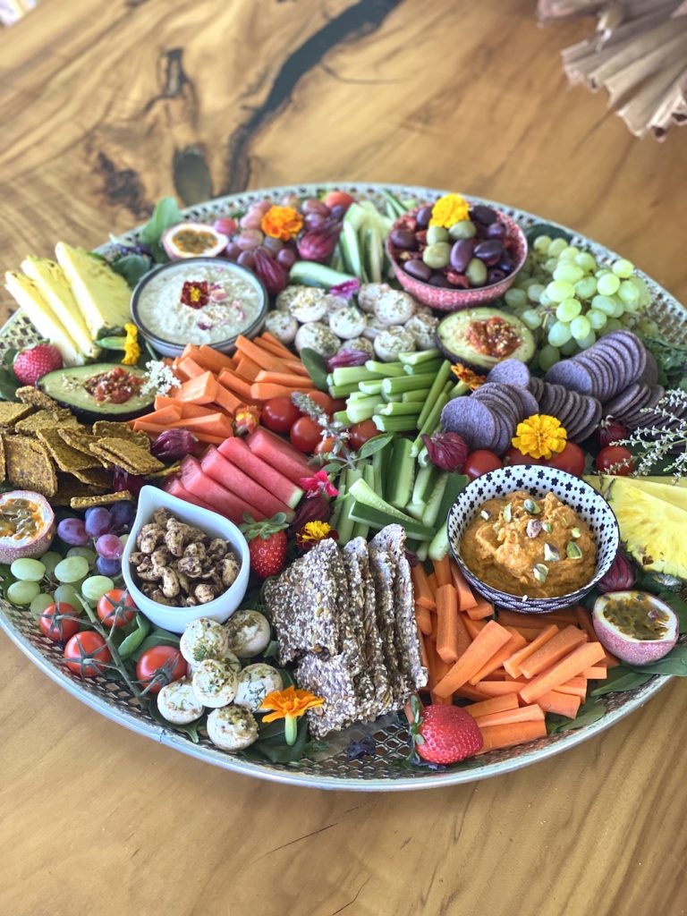 A round festive platter