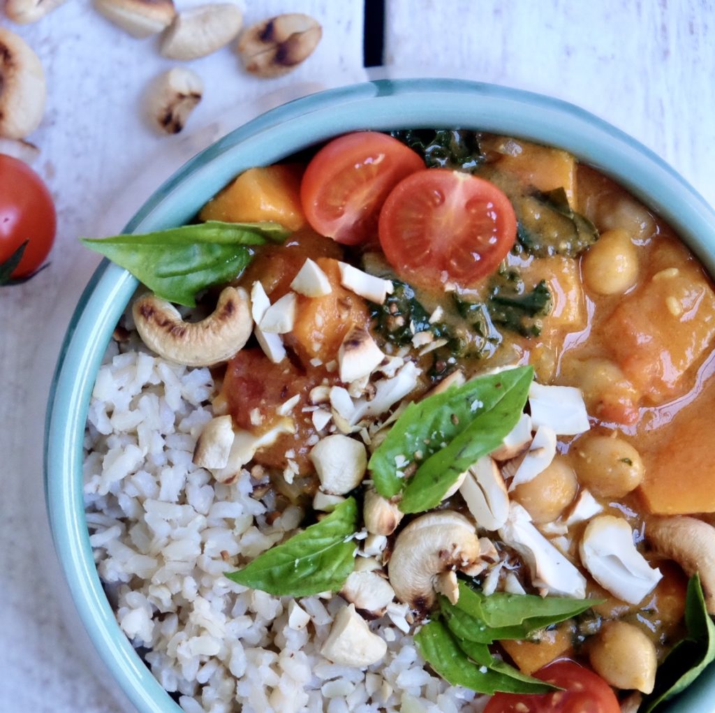Pumpkin and chickpea curry