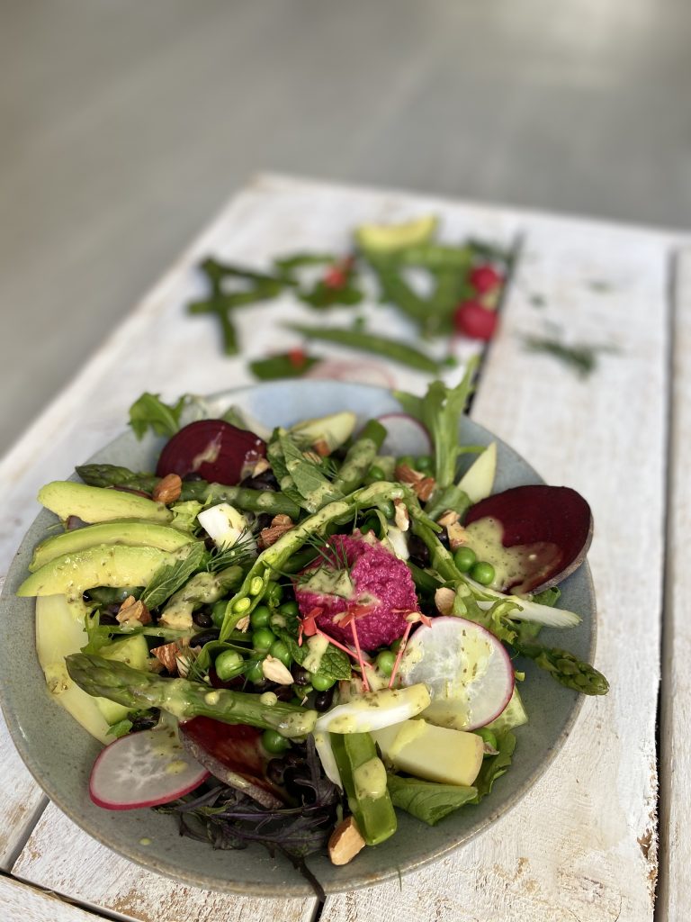 A bowl of spring salad